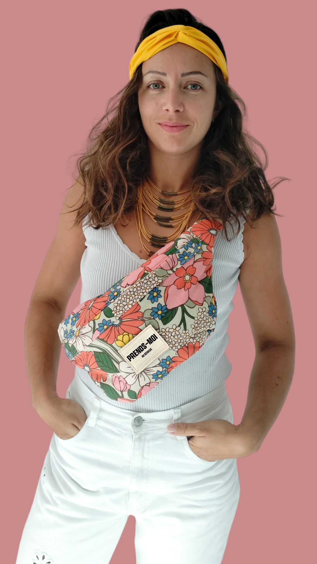 Collab Popotinandco / BANANA-BLABLA fleurie Taille L + 1 PATCH-BLABLA